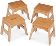 Melissa & Doug Wooden Stools - Set of 4 (Natural)