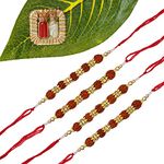 Privaanshi Rudraksh Rakhi Combo For Bhaiya, Rakshabandhan Rakhi For Brother Sister-In-Law, Rakhi With Roli Chawal / 4 pc