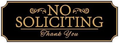 No Soliciting Sign for Front Door, Self Adhesive Vinyl Do Not Solicit Sign Sticker for Home Waterproof and UV Resistant No Solicitation Signs for Business Office (Black gold)