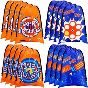 Shappy Dart War Party Supplies Bags Gun Goody Treat Drawstring Favor Wars Birthday Favors for Target Theme Decor(Novelty Style,16 Pack)