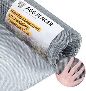 AggFencer 16in x 10ft Hardware Cloth 1/8 inch 27Ga Hot Dipped Galvanized After Welding, Chicken Coop Wire Fence, Welded Metal Fencing Roll Mesh for Bee Screen Garden Plant Poultry Animal Netting Cage