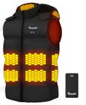 Heated Vest for Men Lightweight - Detachable Heated Hood and 7.4V 16000mAh Battery Pack, Eoyekli Mens Heated Vest (CA/US, Alpha, X-Large, Regular, Regular, Black)