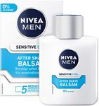 NIVEA MEN Sensitive Cool After Shave Balm (100 ml), Soothing After Shave, Skin Care with Chamomile and Vitamin E