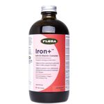 Flora Health Iron+ Liquid iron with B-Vitamin Complex, Helps Maintain Healthy Iron Levels, Non-Constipating, Highly Absorbable Vitamin-B & Iron Supplement, Vegan, Yeast and Gluten Free, 445 mL Glass Bottle