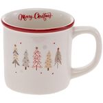 Boston International Coffee Mug Ceramic Tea Cup, 14 Ounces, Festive Trees