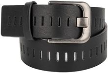 Gary Majdell Sport Men's 2" Genuine Leather Adjustable Multiple Hole Design with Metal Buckle (Black, 44)