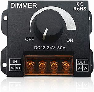 Dimmer 12V 24V 30A Controlador de regulador de un Solo Color LED para lámpara Cinta de luz Tira de LED Control de iluminación Brillo Negro