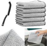 ZOQWEID Multipurpose Wire Dishwashing Rags for Wet and Dry Stainless Steel Scrubber Non-Scratch Wire Dishcloth for Washing Dishes Sinks Counters Easy Rinsing Machine Washable (5, Standard)