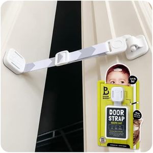 Door Buddy Baby Proof Door Latch for Cats - Grey. Adjustable Cat Door Strap Keeps Baby Out of Cat Food & Litter Box. Simple Child Door Locks for Kids Safety. Baby Gate Cat Door Interior Alternative