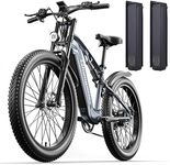 Vikzche Q MX05 Electric Bike for adult, Mountain Bike, 48V*17.5Ah removable Lithium Battery, Full suspension Electric Bicycles,Dual hydraulic disc brakes 26 * 3.0 inch Fat Tire (add an extra battery)