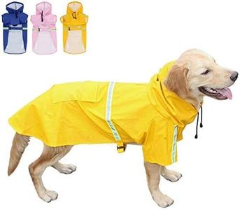 FEimaX Dog Raincoats Rain Poncho Coat Waterproof Rain Jacket with Hood for Small and Medium Dogs, Lightweight Pet Windproof Hoodies for Outdoor Walking (M (Chest: 16.1'', Body 11.8''), Yellow)