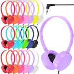 XOSDA Kids Headphones Bulk 18 Pack for Classroom School Students Teens Children Gift and Adult, Wholesale Wired Adjustable Headphones for Classroom Earphones(Multi Color)