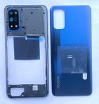 Mozomart 100% OG Battery Door Back Panel Complete Housing with Middle Ring, Camera Glass, Side Keys & Logo Compatible for Realme 7 Pro : Blue