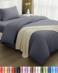 Utopia Bedding 3 Piece Single Bedding Set - Duvet Cover, Fitted Sheet with Pillow case - Soft Brushed Microfiber (Grey)