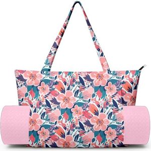 Feijiati Women's Yoga Bag with Yoga Mat Carrier - Large Mat Pocket Fitness Tote for Pilates, Gym, Travel, Office & Beach
