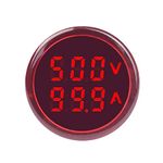 Robin Teper RAV+AR Metar 405 Digital SMD Display Volt+Amp Meter,Big Digit V+A Dual Indicator Measuring Range 60-500 V AC+ 0-100Amp with W/CT,22 mm,Volt+Amp Tester (Atom Red) Pack of 1