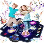 Dance Mat for Kids - Electronic Dance Pad with Light-up 6-Button & Wireless Bluetooth, Music Dance Game Mat with Built-in Music 9 Levels and 3 Modes, Birthday Gifts, Toys for Girls Ages 4-8, 8-12