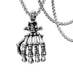 DXIUORF Gothic Skull Bullet Necklace for Men and Women Stainless Steel, Skull Cross Pendant Necklace Punk Statement Hip-hop Vintage Jewelry Come Gift Box