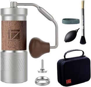 1Zpresso JE-Plus S Molinillo de Café Manual, Burr Cónico Recubierto, Ajuste Extremadamente Preciso, Manija Plegable, Taza de Captura con Imán de Capacidad 40g con Agitador Ciego, Ideal para Espresso