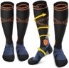CAMBIVO 2 Pairs Compression Socks for Women and Men, 15-20 mmHg Knee-High Compression Support Stockings for Swelling, Nurses, Running, Travel, Flight (Small/Medium, Black)
