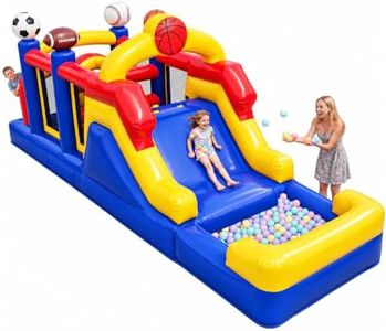 HEMOPOW 25FT Inflatable Obstacle Course Bounce House, 950W Blower