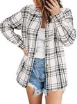 Zeagoo Womens Flannel Shirt Winter Shirts Long Sleeve Plaid Shirts 2024 Fashion Fall Shacket Shirt Jacket