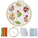 Embroiderymaterial Cotton Embroidery Kit With Pattern All Materials Included With Tutorial Pages,Multicolor