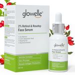 Glowelle 2% Retinol & Rosehip Face Serum, For Skin Firming and Plumping Skin, Boosts Collagen, Anti Acne, Anti Ageing,Reduces Fine Lines & Wrinkles, For Women & Men Suits all skin types - 30ml