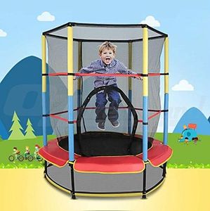 4.5FT 55'' Indoor Outdoor Kids Junior Jump Trampoline with Enclosure Safety Net Max 45KG