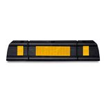 ABS INDUSTRY Heavy Duty Rubber Car Parking Wheel Stopper Stops the Tires For Safety Professional Grade Parking with Yellow Reflective Tape for Car, Truck, Trailer &RV(Pack of 1)
