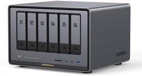 UGREEN NASync DXP6800 Plus 6-Bay Desktop NAS, Intel i3 1215u 6-Core CPU, 8GB DDR5 RAM, 128G SSD, 1 * 10GbE and 1 * 2.5GbE LAN Port, 2 * M.2 NVMe Slots, 4K HDMI, Network Attached Storage (Diskless)