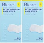 Biore Ultra Pore Strips with Glycerin,6 Count (Pack of 2),package may vary