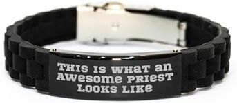 CUCOLUS This Is What An Awesome Priest Looks Like, Ideal Gift for Priest Valentine's Day, Glide lock Clasp Bracelet