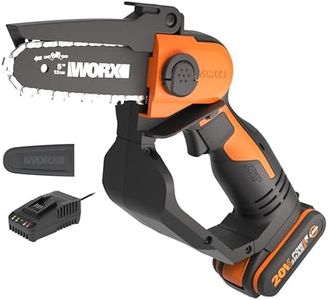 WORX WG324E 12cm 20V Cordless Compact Chainsaw with 2.0Ah Battery and Charger - Lightweight, High-Efficiency Motor, Safe Design