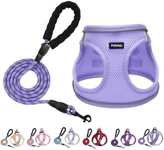 PUKAKO Puppy Harness and Leash Set, Small Dog Harness and Leash Set, Step in Small Size Harness with Soft Mesh and Reflective Bands for Extra-Small/Small Dogs, Lavender, XS