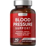 Blood Pressure Tablets | Magnesium Supplement with Potassium & Calcium | Blood Pressure Support | 90 Count | Vegan | by Horbaach