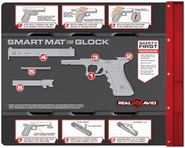Real Avid Gun Cleaning Mat for Glock with Magnetic Organizer Parts Tray; Protective Workbench Mat for Glock Pistol Cleaning, Gun Cleaning Pad with Red Tray for Glock Accessories and Glock Parts