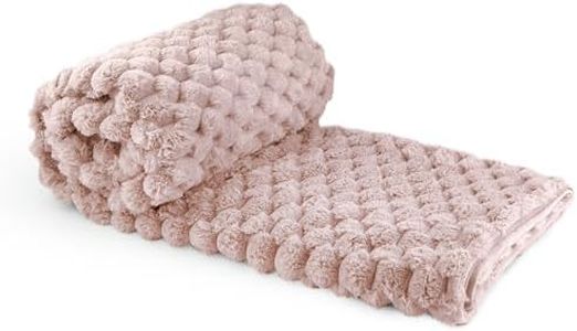 Emma Barclay Lush Luxurious Fluffy Faux Rabbit Fur Throw Blanket (Blush Pink, 50x60 (127x152cm))