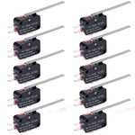 Gebildet 10 pieces Miniature Micro Limit Switch Momentary SPDT Snap Action Hinge Lever Type