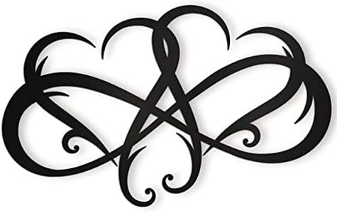 Vivegate Metal Wall Art Sign Infinity Heart Wall Decor - 17.5"X11" black Wall Sign Infinity Heart Wall Decor steel double heart decorations