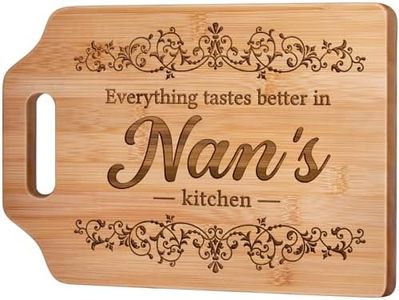 Giftasy Nan Gifts, Nan Birthday Gifts, Unique Handmade Engraved Cutting Board, Kitchen Gifts for Nan from Grandchildren, Presents for Nan on Birthday Christmas Mothers Day