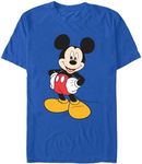 Disney Men's Classic Mickey Mouse Full Size Graphic Short Sleeve T-Shirt, Royal, Large