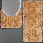 Luxe Home Bath mat Super Soft Anti Skid Hawaii Contour Set of 2 Piece Rugs for Bathroom (Anti Gold, Large)