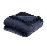 Vellux Twin Plush Lux Warm Blankets - All Season Blankets - Lightweight Quilted Blanket Twin Size - Ultra Soft Luxury Hotel Blanket - Box Stitched Blanket (Twin, Navy)