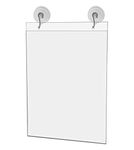 Marketing Holders 2 Pack Window Mount Sign Holder for 8.5" x 11" Advertisements and Hours of Operation in Stores Showrooms and Offices Double Sided View Clear Acrylic with Suction Cup Hooks