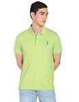 U.S. POLO ASSN. Men's Solid Regular Polo Shirt (USTSHC0055_Green M)