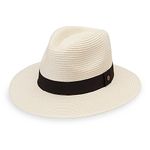 Wallaroo Hat Company Women’s Petite Palm Beach Fedora – UPF 50+, Packable Design, Adjustable Sizing for Smaller Crown Sizes, Ivory, X-Small-Small