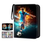 HESPLUS 900 Pockets Soccer Card Binder, Soccer Trading Cards Display Case with Sleeves Card Holder Protectors Set for Soccer Football Baseball Cards, Sports Cards, Game Cards Collector Album