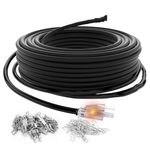 HEATIT JHSF1 Self Regulating Pre-Assembled Heating Cable with Spacer and Clips, Heat Tape for Roof Deicing and Pipe Freeze Protection,120V 5W/ft, 70FT