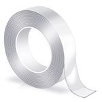 Double Sided Tape, Double Sided Sticky Tape,Clear Double Sided Tape for Indoor Installation. (1.7Meter x 2.3CM x 1MM)